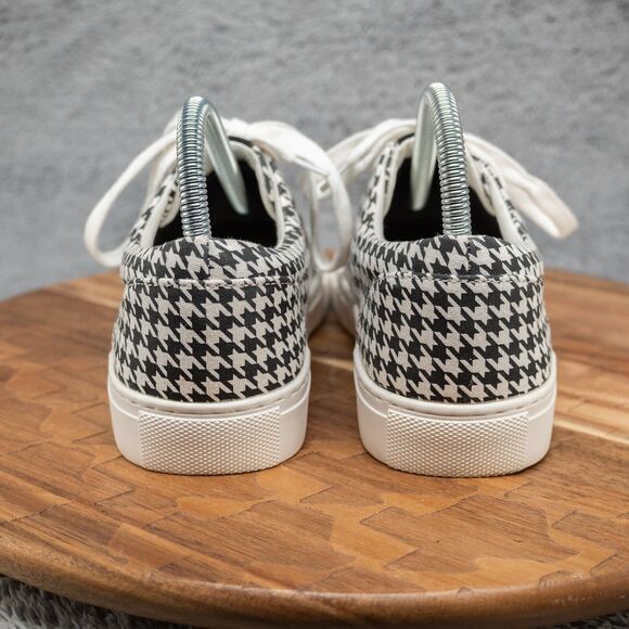 Designer J Crew Hounds Tooth Design Lace Up Sneakers Size 7 - Picture 4 of 9